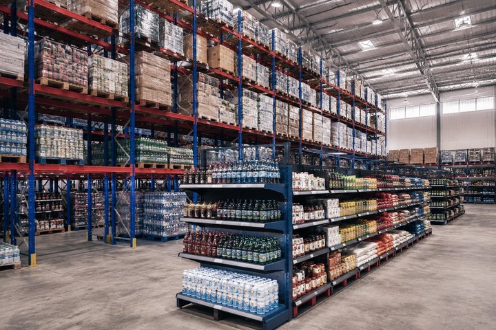 Warehouse pallet racking compared with supermarket retail shelving