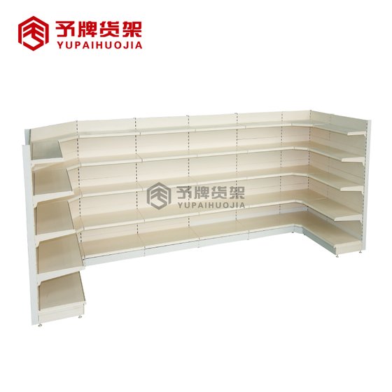 Curved Supermarket Shelf For Corner