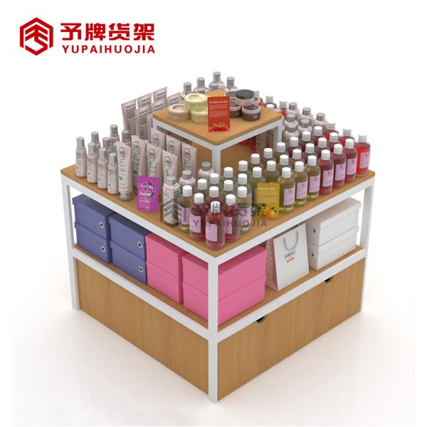 Portable display racks table wooden advertising stand supermarket Promotion table view 2