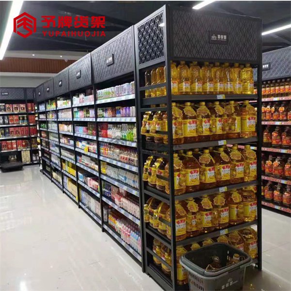 Shelves with advertising racks view 3
