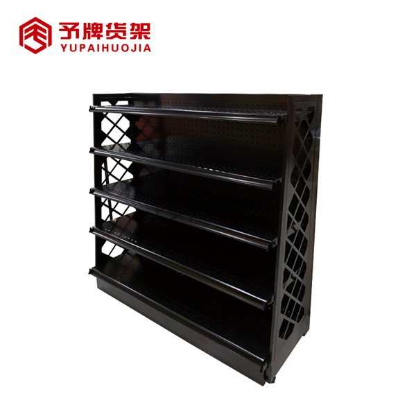 4 post retail shop racking display grocery item display rack supermarket shelf gondola view 2