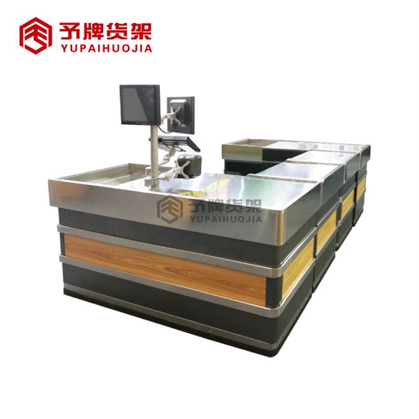 Supermarket checkout counter with conveyor belt for sale view 2