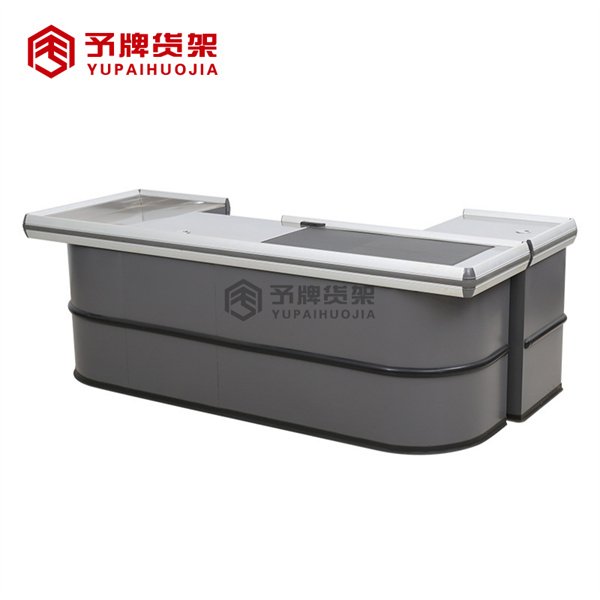 Supermarket checkout counter with conveyor belt for sale view 3