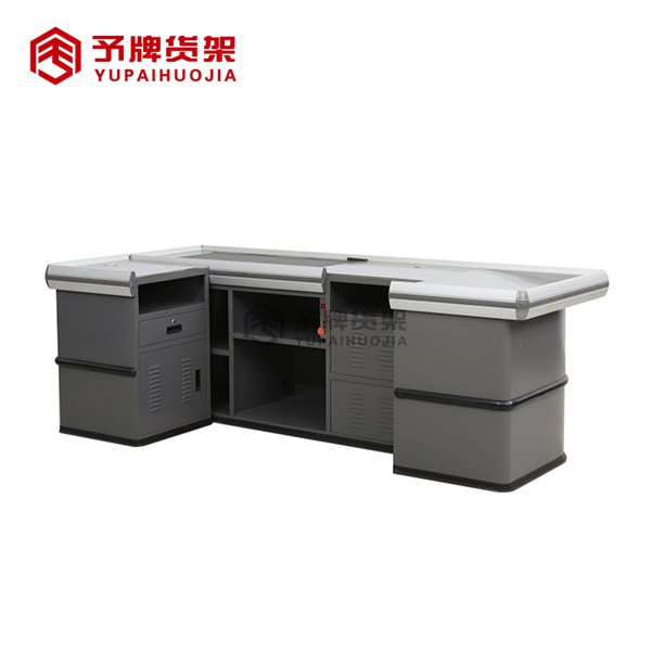 Supermarket checkout counter with conveyor belt for sale view 4