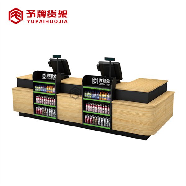 Wooden Style Supermarket Checkout Counter manufacturer & supplier view 5